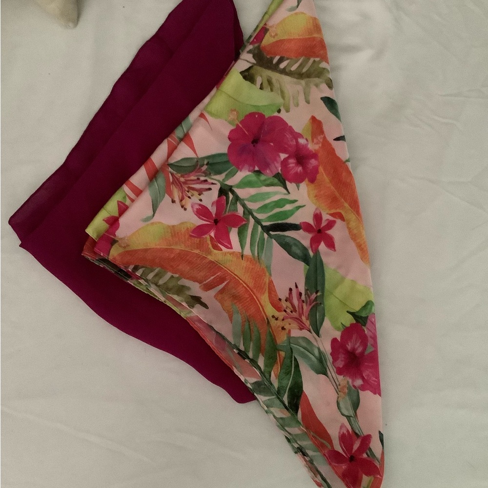 Tropical Floral & Pink Bandana Headscarves- Hair Accessories
